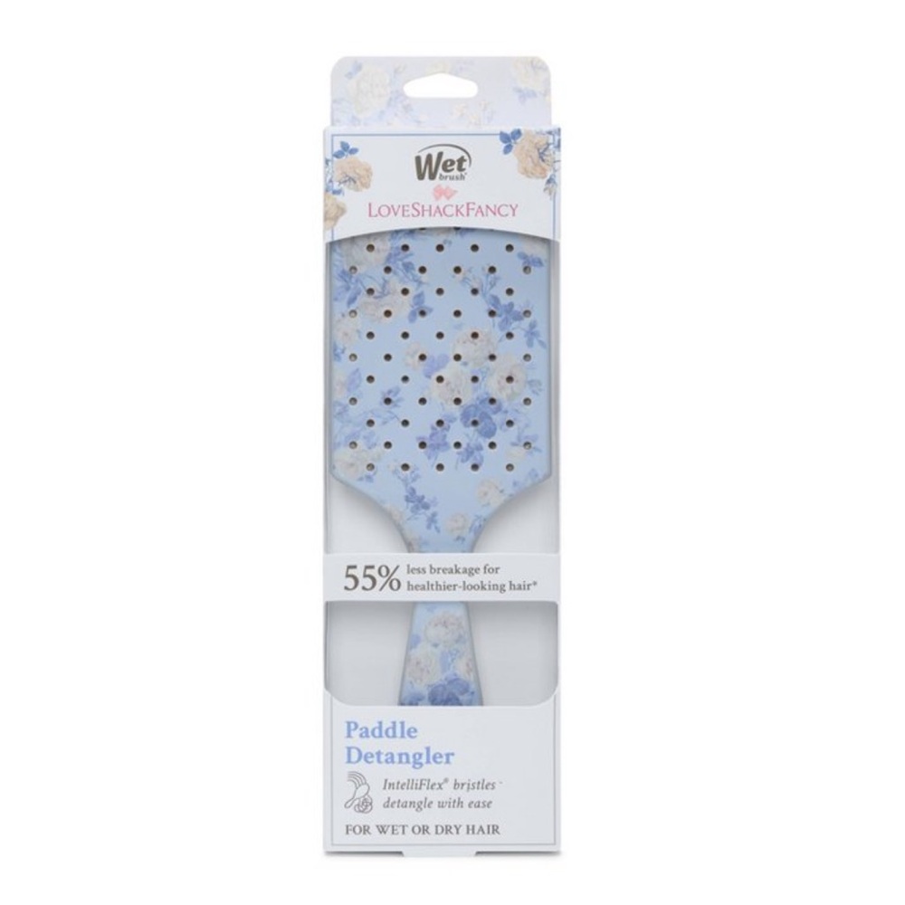 Wet Brush LoveShackFancy Paddle Brush Everblooming Rosettes Blue